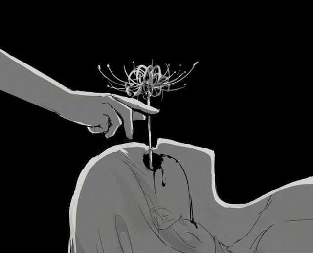 黑暗的插图,沮丧的头像,奇怪的绘画风格邪魅