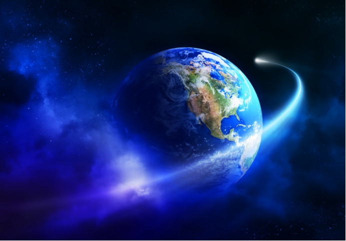 按地球自转,直升飞机停留半空12小时,是不是就到地球另一面了