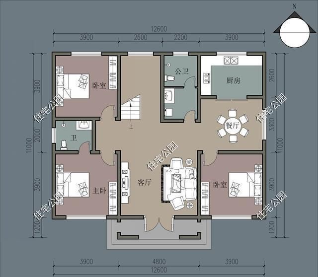 农村自建房宅基地宽12米进深12米怎么设计好