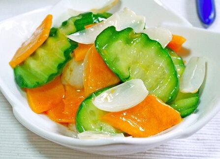 吃货美食:油焖茄子,五色蛋卷,黄瓜百合炒南瓜的做法