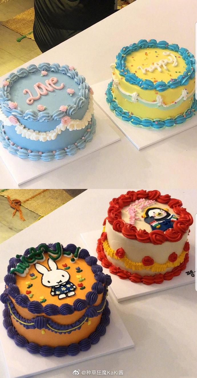 超可爱的奶油生日蛋糕