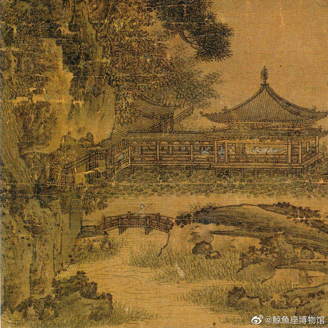 荷亭消夏图宋绿树阴浓夏日长楼台倒影入池塘