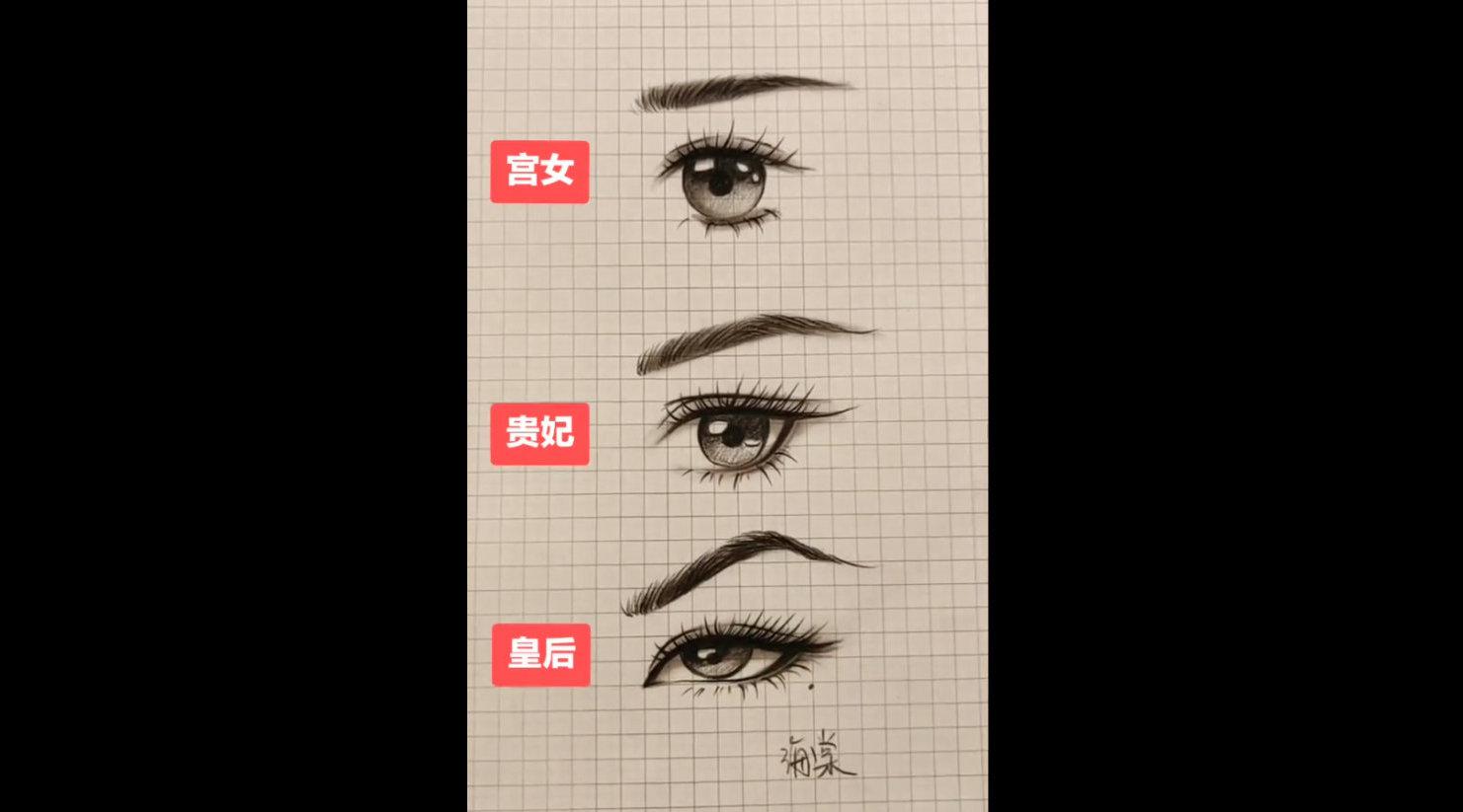 教你画古风女生眼睛~宫女 贵妃 皇后 三种风格的眼睛绘画 作者
