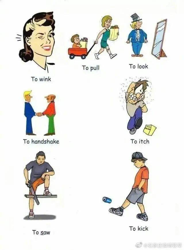 各种动作的英文表达