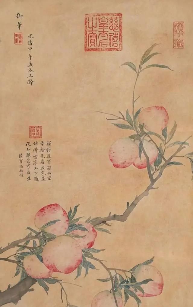 吴昌硕对于桃的表现主要是吸取了民间的审美艺术,同时也融入了文人