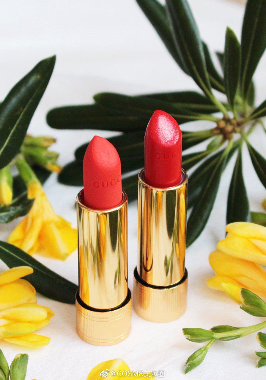 gucci口红302号2种质地试色充满复古腔调的橙色系
