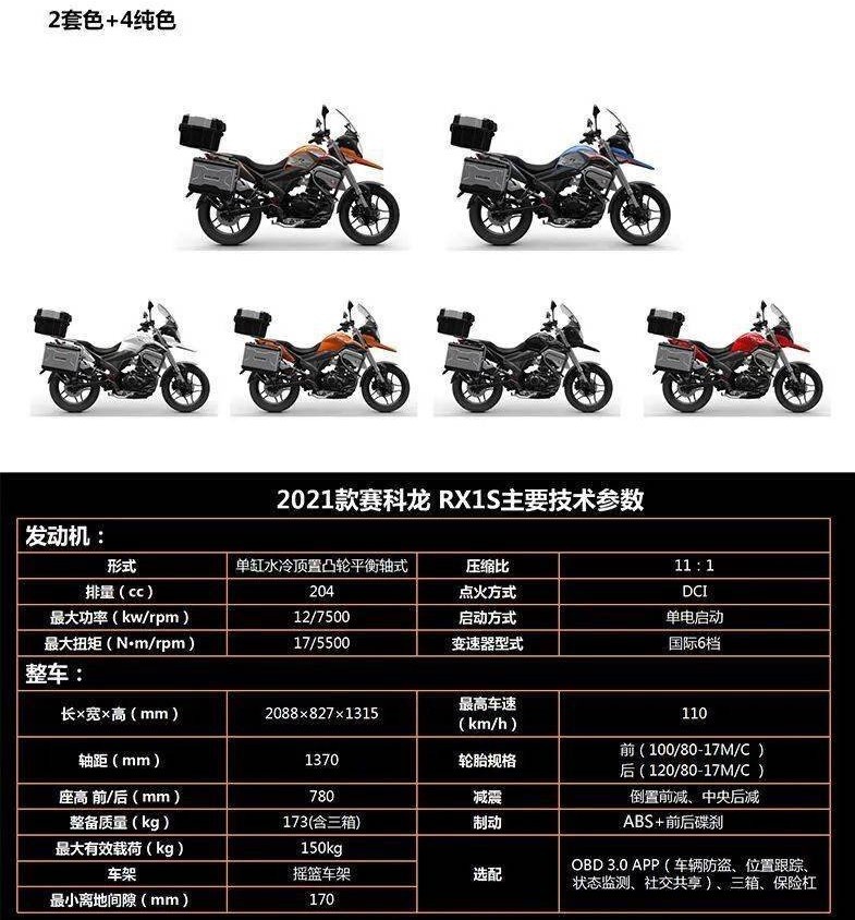 宗申赛科龙rx1s 2021款上市 加入abs售价15280元