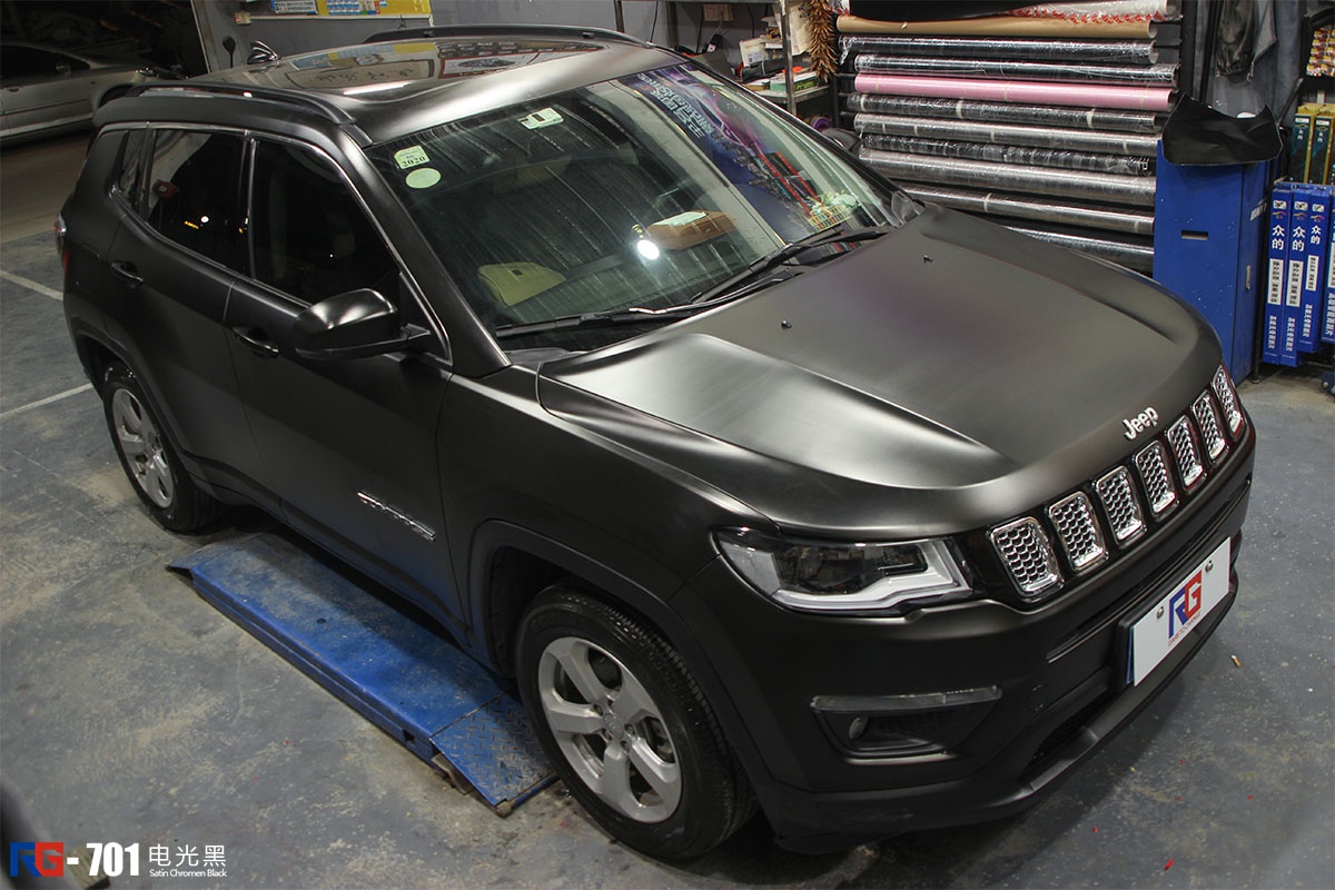 jeep指南者车身改色电光黑 rg瑞集改色膜广州总店出品