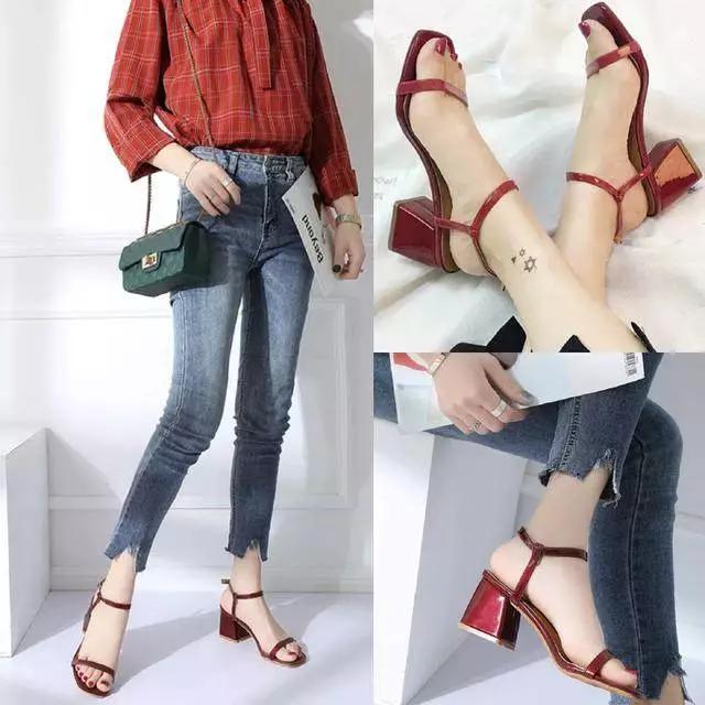 夏天时髦精们最爱的凉鞋,一字带凉鞋最显长腿,谁穿谁美