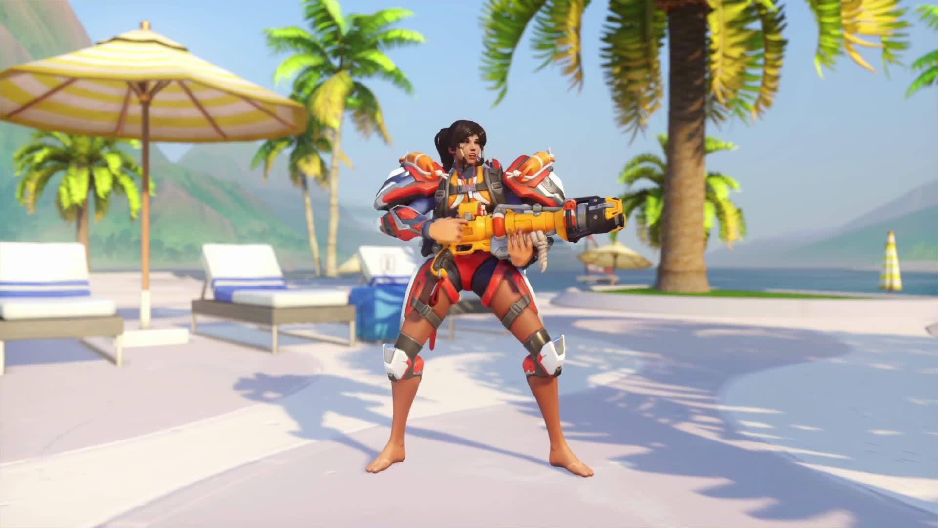 守望先锋2020夏季运动会 法老之鹰新皮肤"海滩"飞鹰 视频预览版