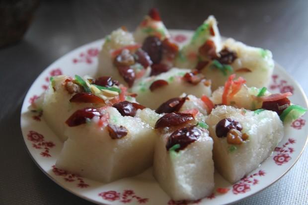 苏州美食猪油糕,香软不腻,加上红豆营养丰富,老人都特别喜欢