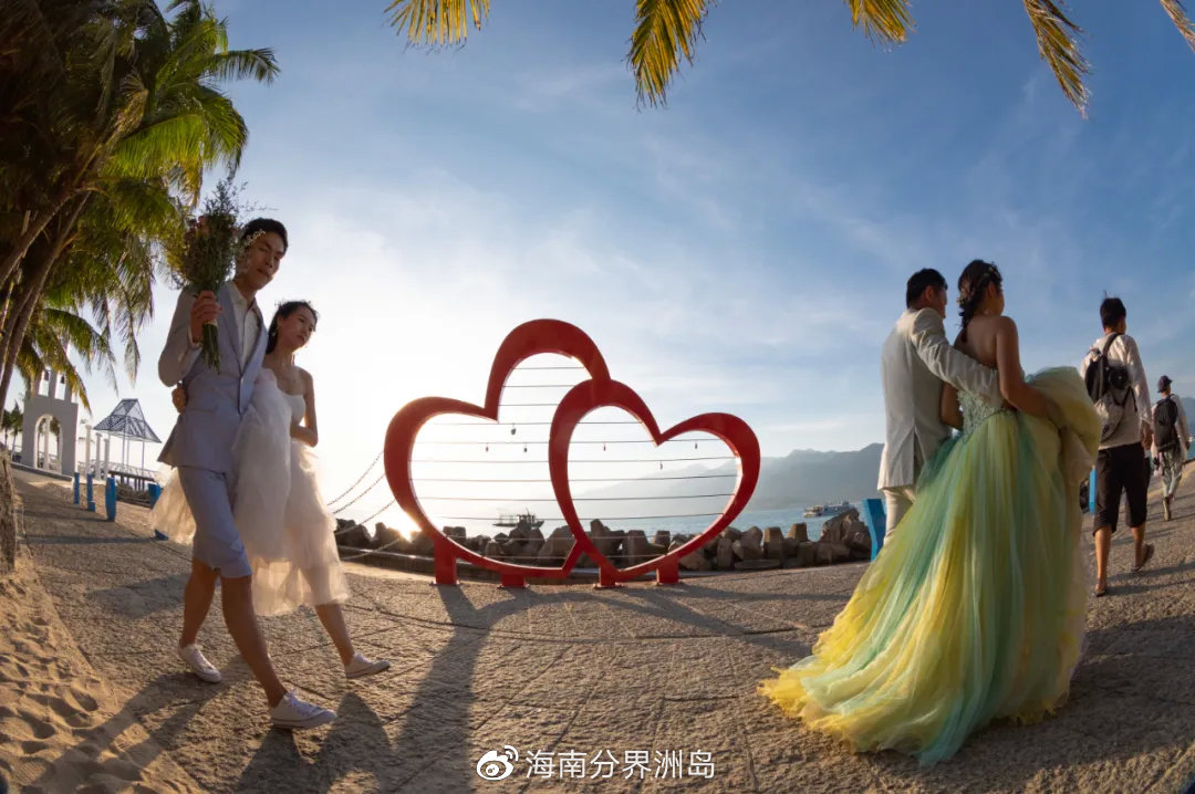 分界洲岛同心锁,极致浪漫,是情侣必打卡地,风之椰铃,浪漫胜地实现你的