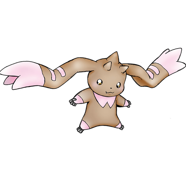 在外形上和梗犬兽有着非常多的相似之处,但不同的是垂耳兔兽身体是