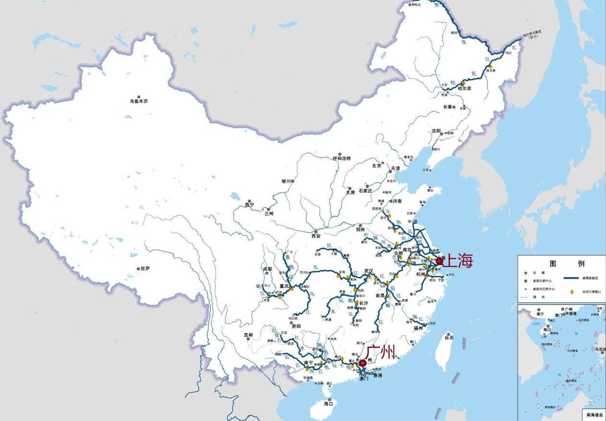 我国内河航道分布图