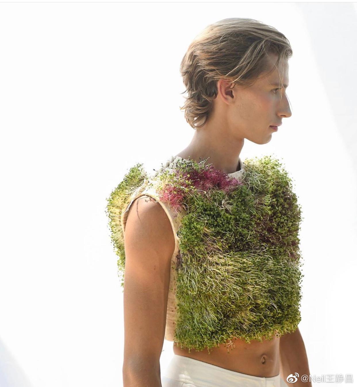 西班牙设计师paulaulargui将植物种子直接种在了服装面料上