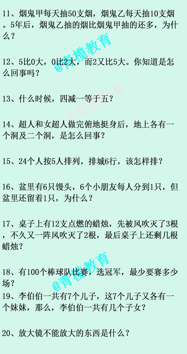 22个数学脑筋急转弯题目让大脑动起来