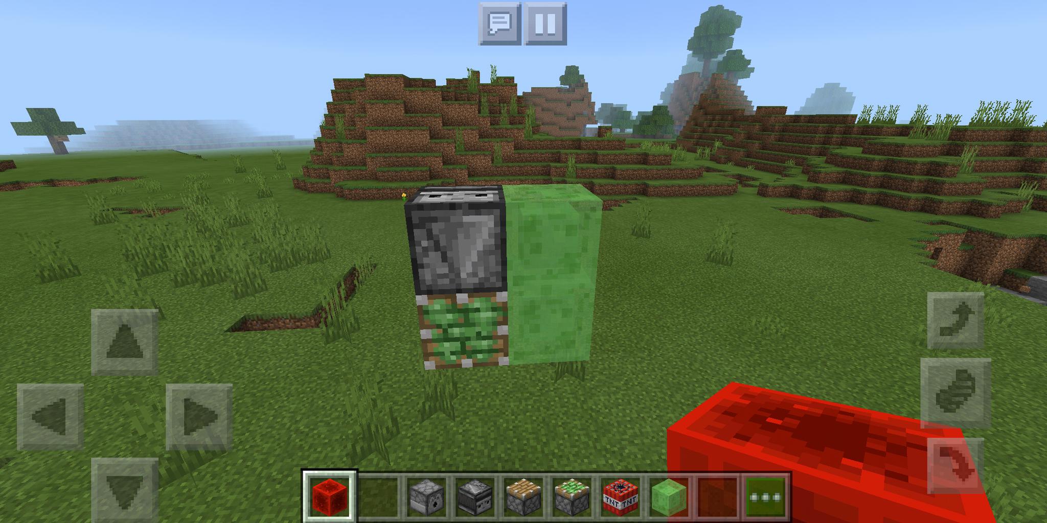 制作这个轰炸机需要准备:红石块,发射器,监视器,粘性活塞,普通活塞