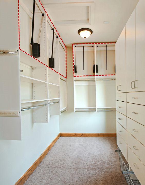 衣柜装个手持式升降杆再高的柜子都能挂衣服触手可得太实用