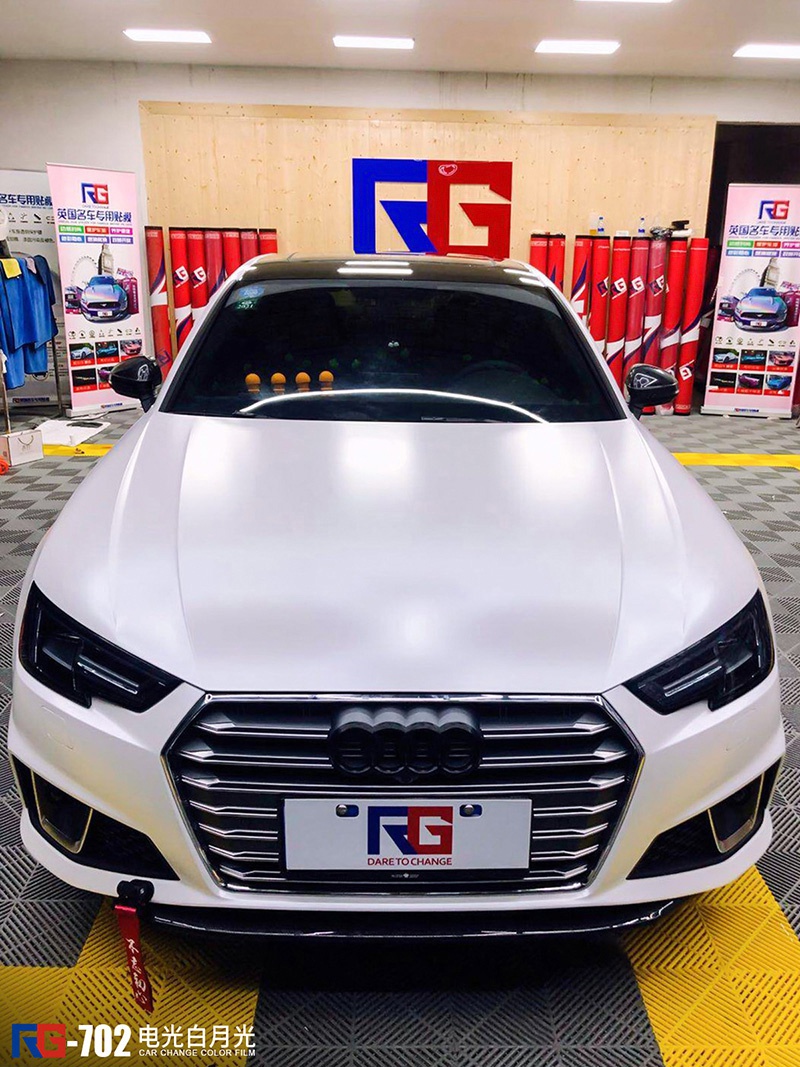 奥迪s4车身改色电光白 rg瑞集改色膜福建龙岩加盟