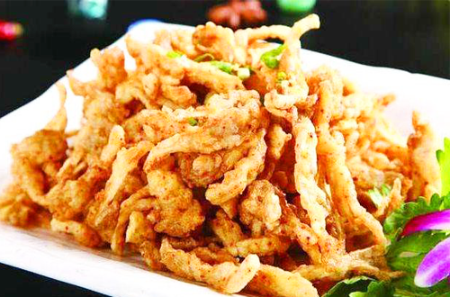 椒盐蘑菇的家常制作技巧.蘑菇炸两遍,味道,口感确实不一般|蘑菇|椒盐|