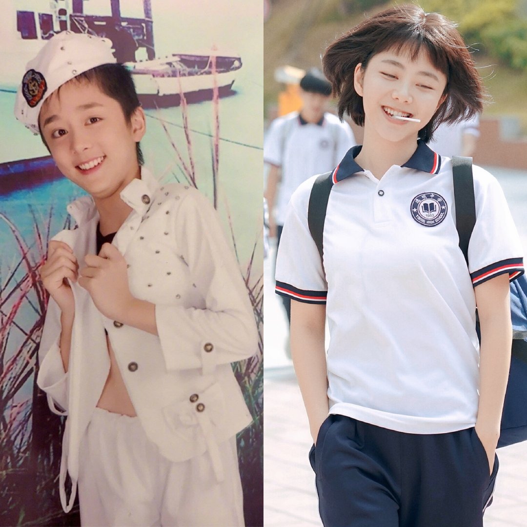 张新成童年照和谭松韵撞脸不愧是以家人之名的兄妹