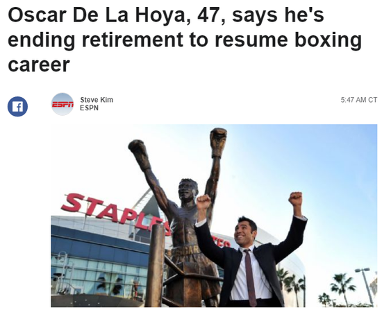 "霍亚表示,"我不会参加泰森对阵小罗伊-琼斯那样的表演赛,而是投入到