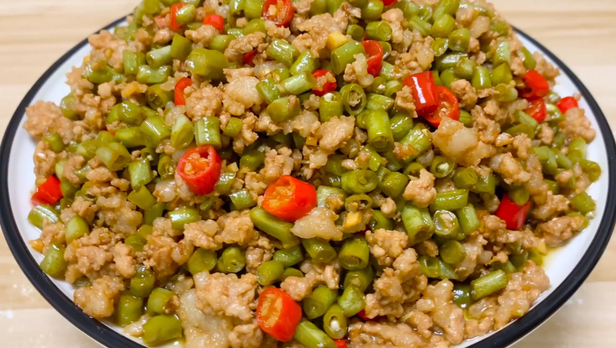 肉沫酸豆角的简单又美味的做法,只需简单几步,就可以做得很好吃|酸