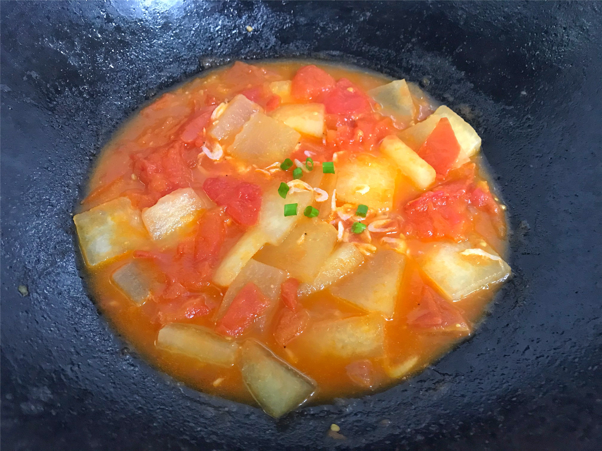 夏天西红柿和冬瓜是绝配,5元炒一盘,解暑开胃又营养,百吃不腻