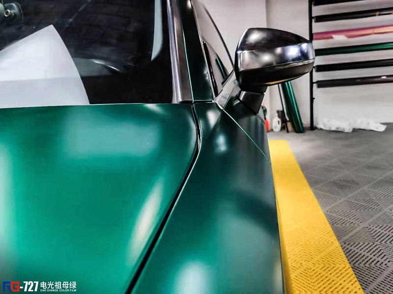 奥迪a3车身改色电光祖母绿 rg瑞集改色膜宁波江北加盟店出品