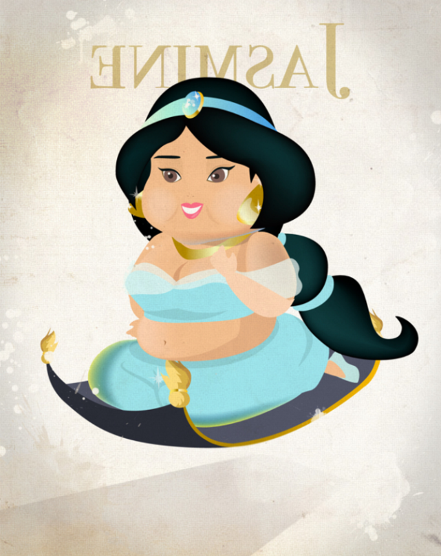 当迪士尼公主变成小胖子白雪公主都吃成这样了简直太逗了