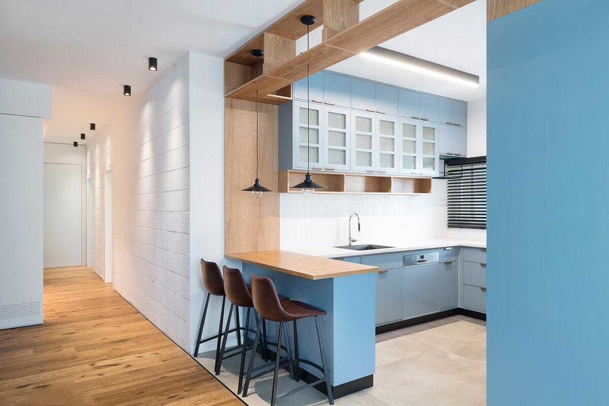 87㎡忙活大半年终于装好,半开放式小厨房,u型布局收纳超强!