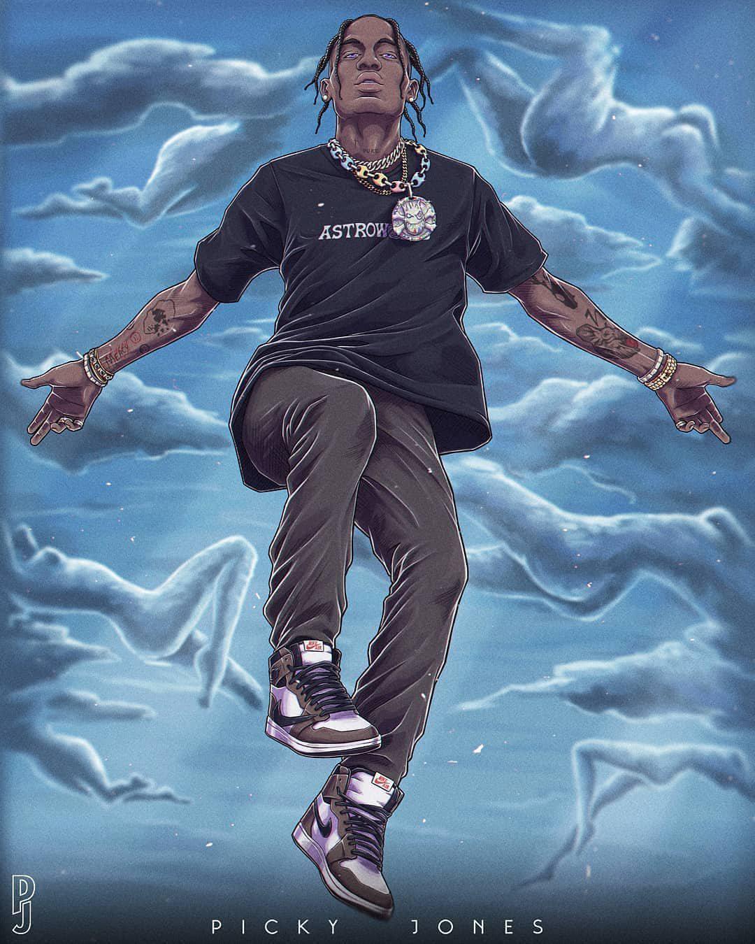 via:travisscott_art一组关于travis scott 的插画96