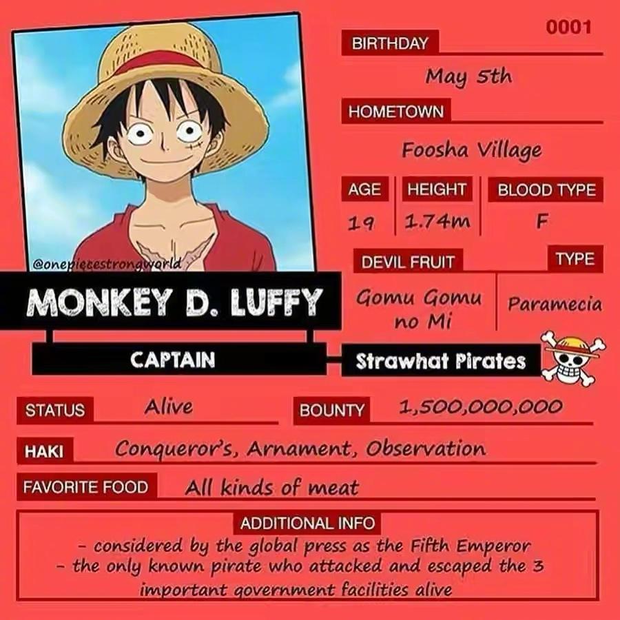 海贼王# 草帽团个人信息卡片公开,山治能力特殊,罗宾是理发师#动漫