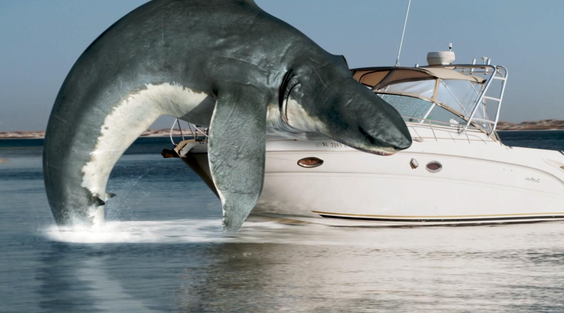 一群鲨鱼发现了男子,男子在海上乘滑板疯狂逃跑!