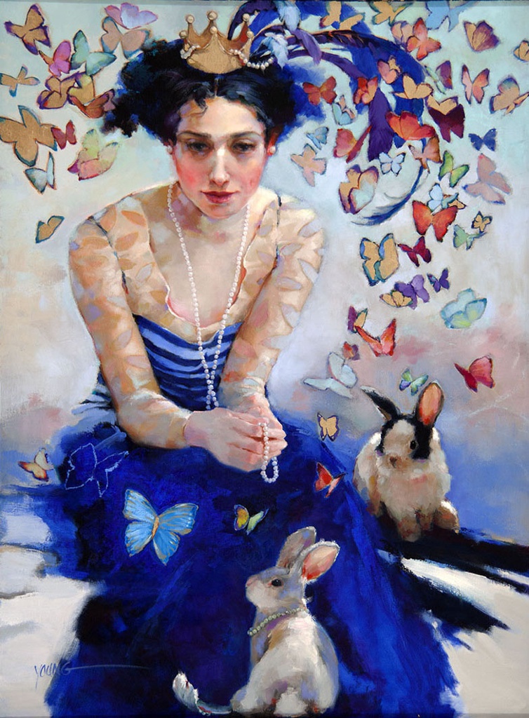 诗意般色彩与意境:德国优秀画家唐娜·杨睡莲和人物油画作品|唐娜