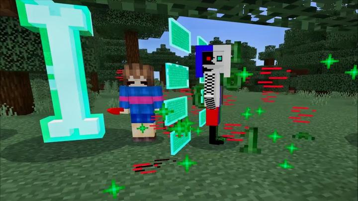 传说之下的xsans在我的世界里大战chara,结果看完魔哒是真没料到