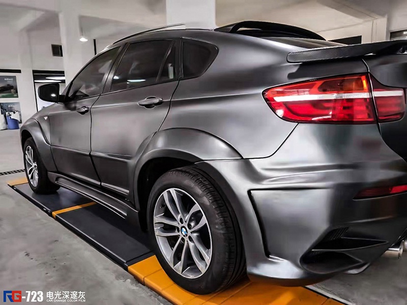 宝马x6车身改色电光深邃灰 rg瑞集改色膜宁波江北加盟