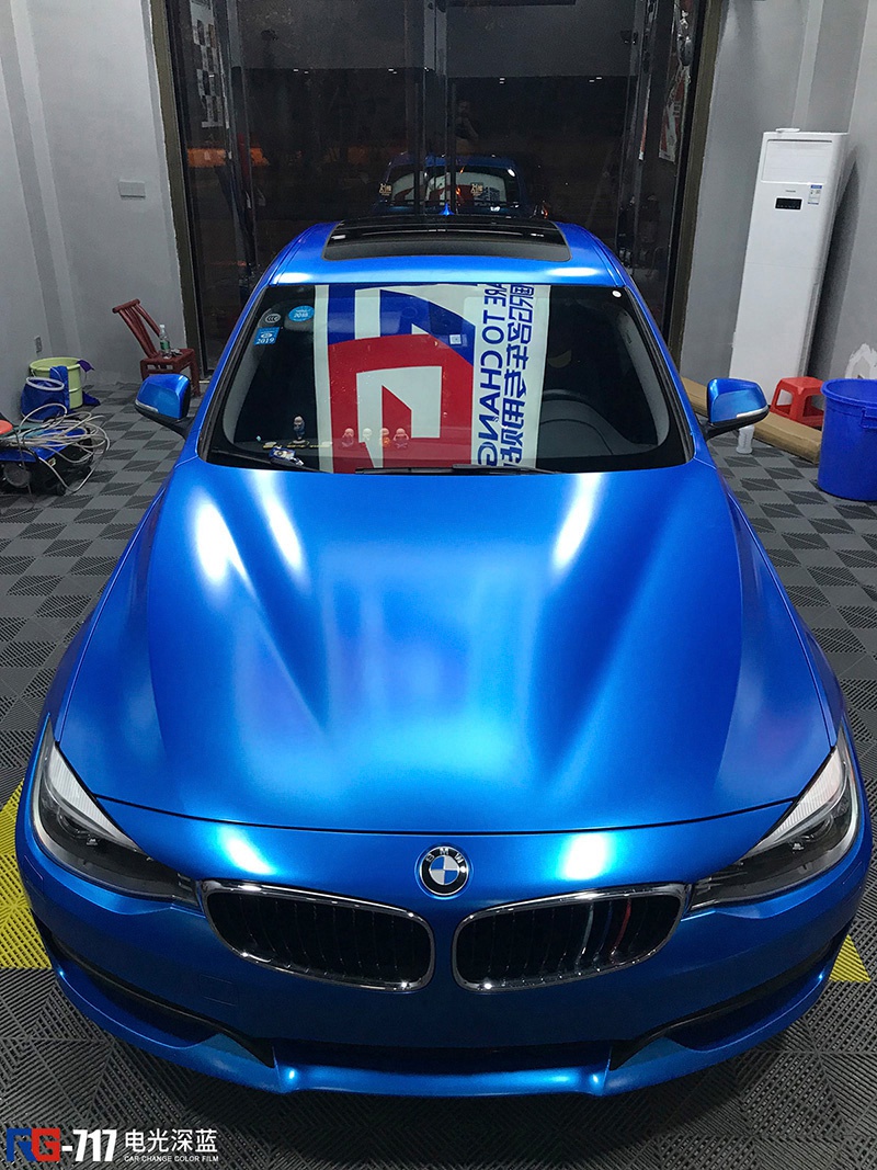 宝马gt车身改色电光深蓝 rg瑞集改色膜湖南岳阳