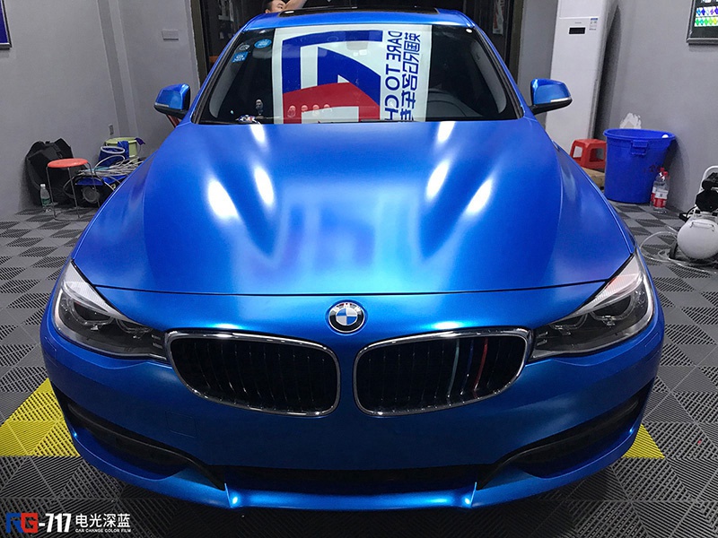 宝马gt车身改色电光深蓝 rg瑞集改色膜湖南岳阳