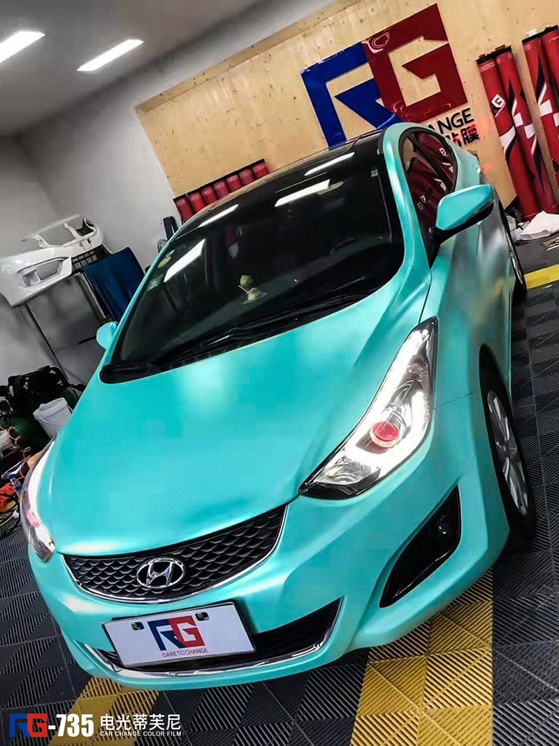 现代朗动车身改色电光蒂芙尼 rg瑞集改色膜福建龙岩