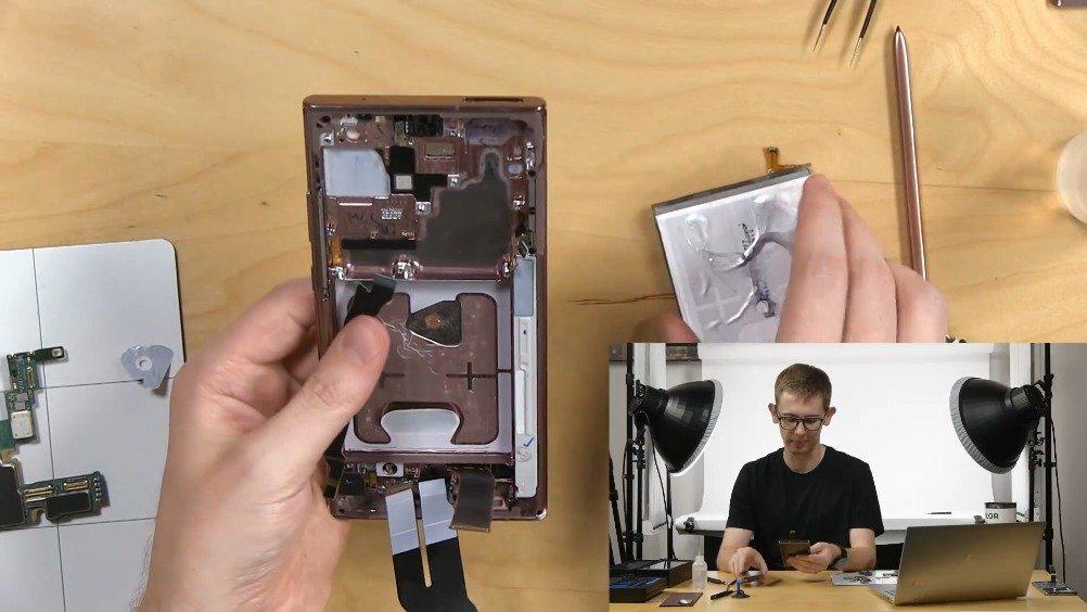三星galaxy note 20 ultra 5g拆解视频,来自ifixit