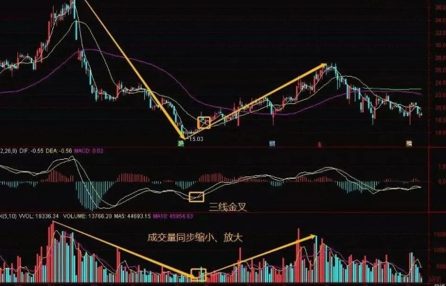 凡是个股有macd三金叉共振形态立马进场后市涨个不停