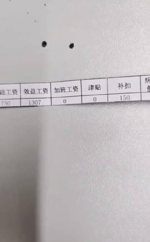 现在工厂工资咋样?有网友发来个工资条……