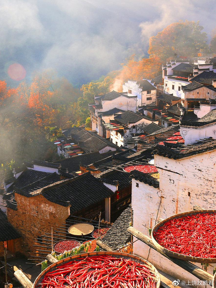 秋天最值得去的古镇,当然是婺源篁岭啦
