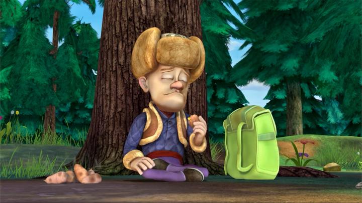 熊出没:光头强在这啃地瓜,他一点不喜欢吃,却给动物馋坏了