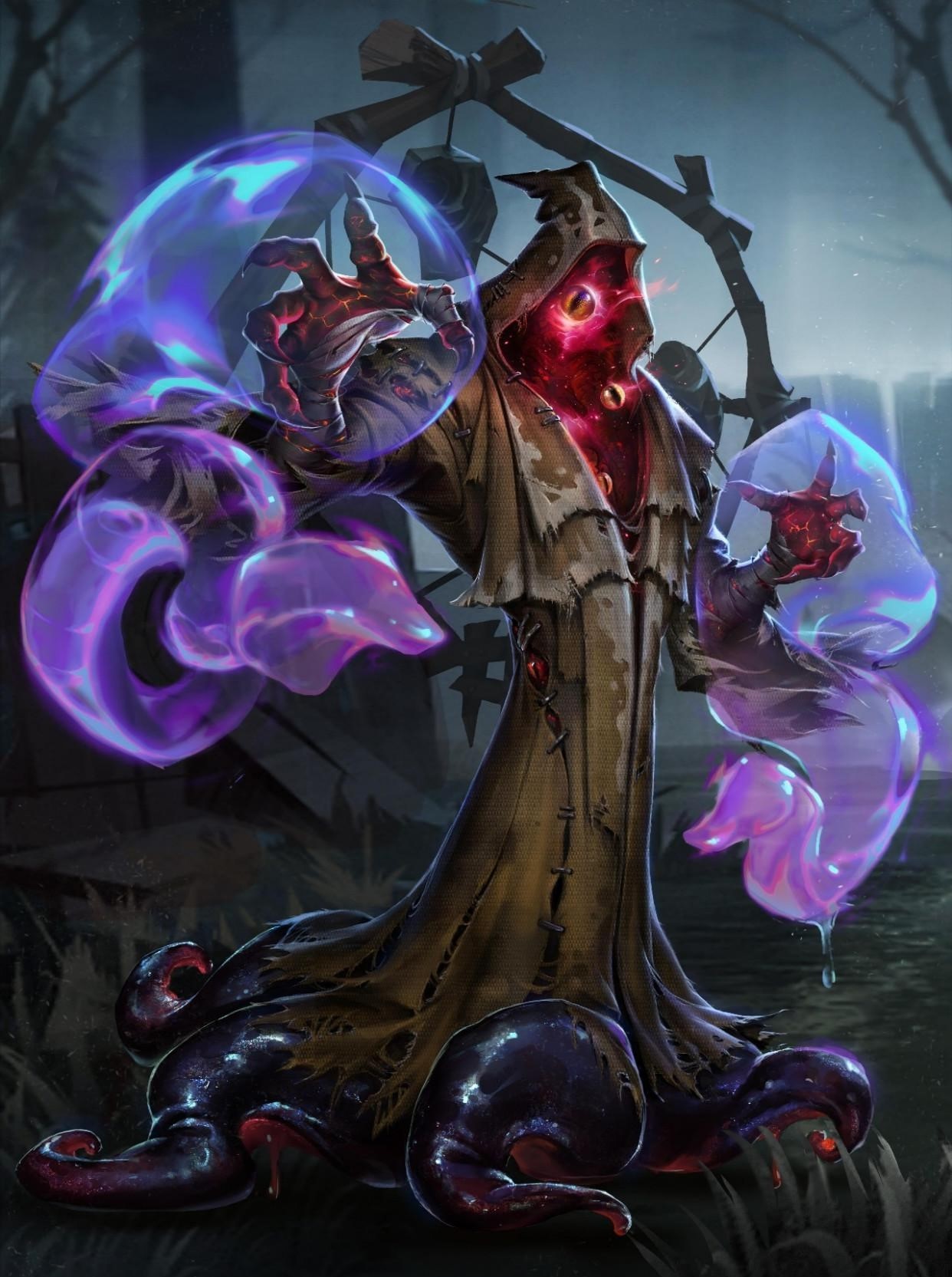 其实这是一个关于黄衣之主的bug,玩家在更换皮肤的过程中,无意间发现