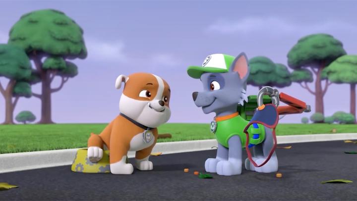 汪汪队:小砾太惨啦,屁股坐进了自己食盆里,这饭还能吃吗