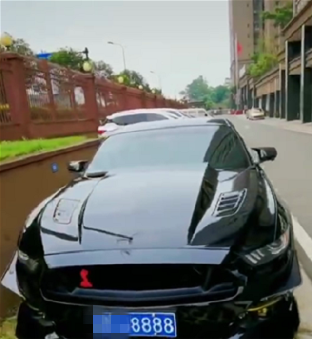 拉风的野马,配"眼镜蛇"前标和"五角星"尾标,车牌还值6位数