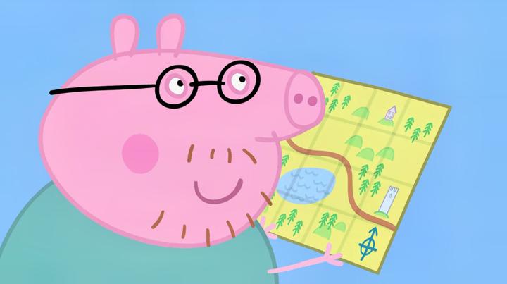 小猪佩奇猪爸爸是个路痴啊居然要看地图就他肯定要迷路的
