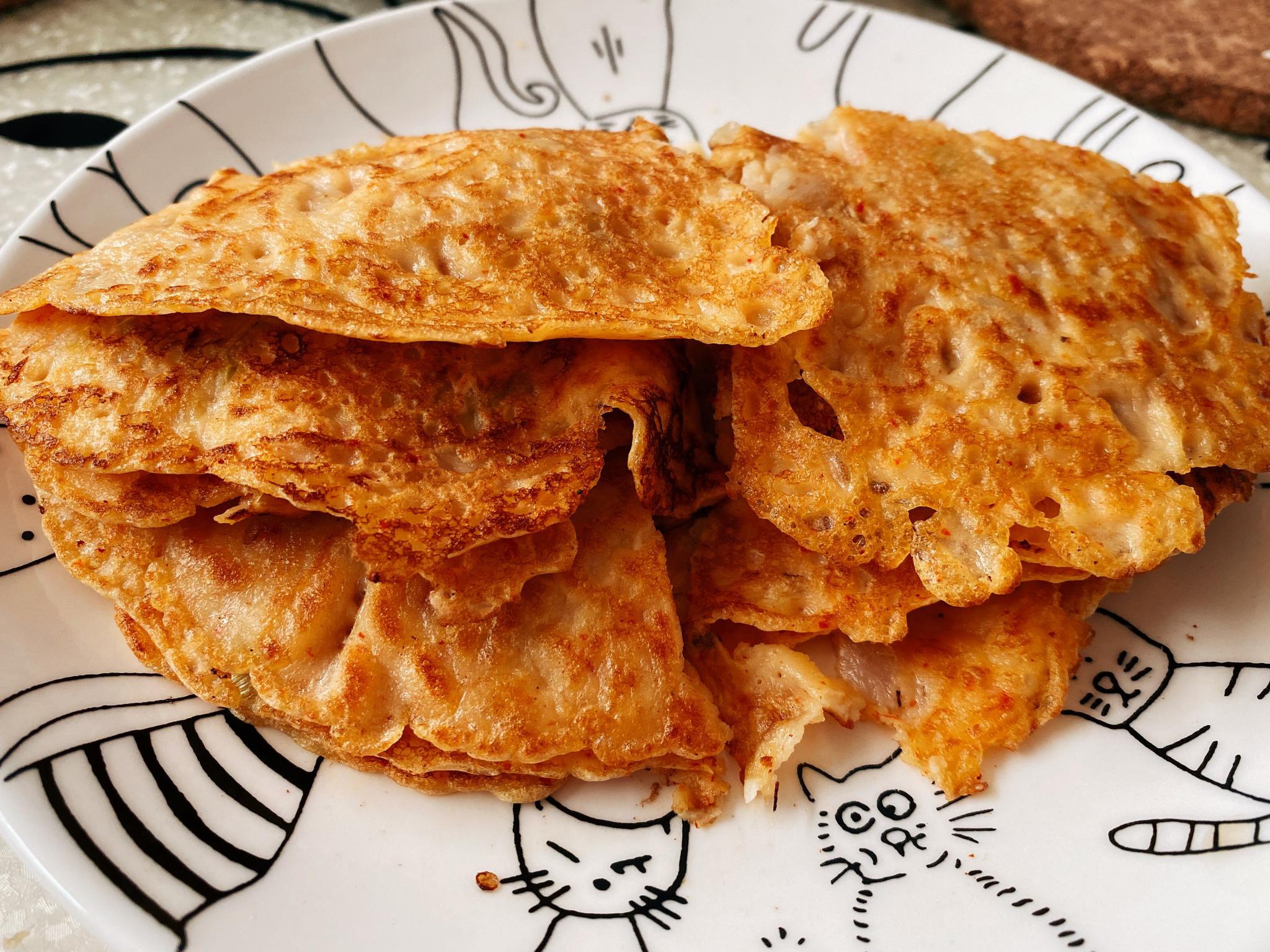 开学啦,3分钟快手韩式泡菜饼,满足孩子美味健康早餐安排|泡菜饼|早餐